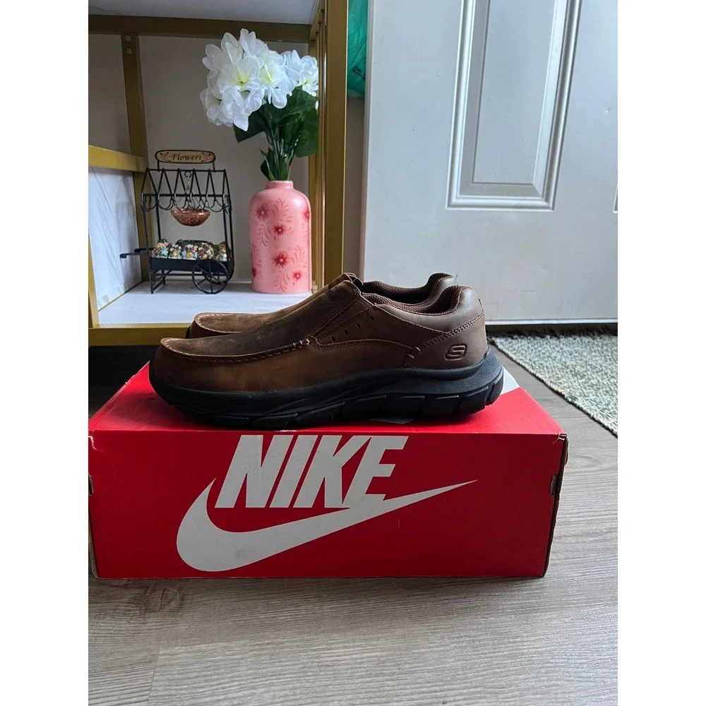 Skechers Men's Zenfield Fredrick Loafers Dark Brown 205312 Size 10